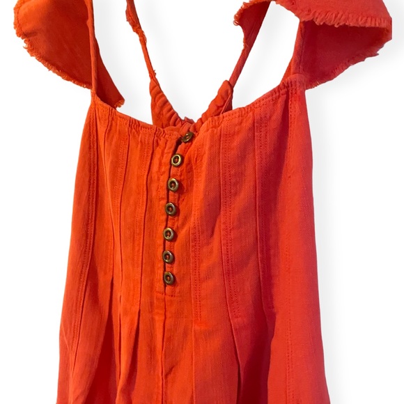 NWT ANTHROPOLOGIE PILCRO FLUTTER SLEEVE MIDI DRESS RED SMALL CASUAL BOHO MAXI - Picture 6 of 13